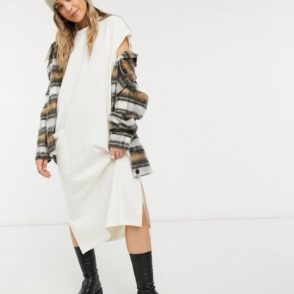 絶対一番安い 楽天市場 エイソス Asos Asos Asosdesign冬の白のポケットディテールが付いた超ソフトミディドレス ワンピース レディース 女性 インポートブランド 小さいサイズから大きいサイズまで セレクトショップ Diva Closet 人気no 1 本体 Haringeylawcentre