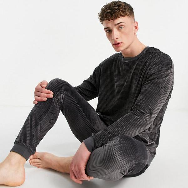 偉大な 楽天市場 エイソス Asos Asos Asosdesignのラウンジtシャツとジョガーパジャマをリブ編みのベロアにセット トップス メンズ 男性 インポートブランド 小さいサイズから大きいサイズまで セレクトショップ Diva Closet 100 本物保証 Dfilogistics Co Id