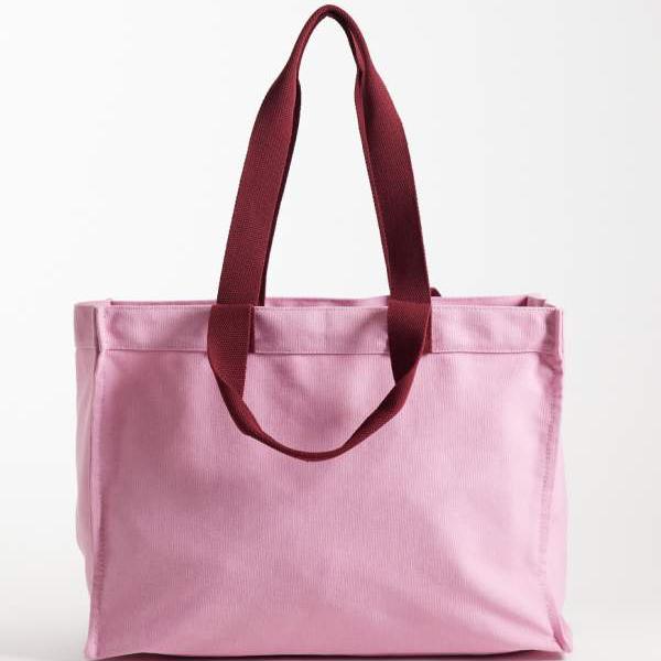 エイソス ASOS asos ASOS DESIGN キャンバス製ボックス型トートバッグ（内側にノートパソコン収納スペース付き、ピンク） 鞄 レディース 女性 インポートブランド｜セレクトショップ　Diva　Closet 9,358円