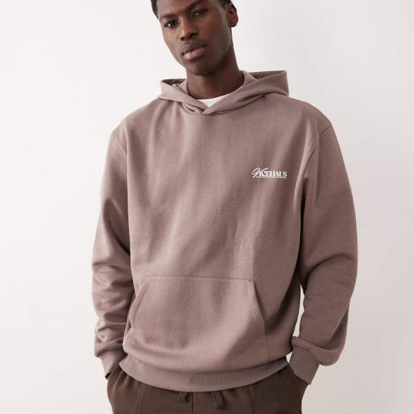 エイソス ASOS asos ASOS DESIGN リラックスフィットフーディー（前胸部刷り上げる入り口・入口、赤銅色） トップス メンズ 成人男性 インポートブランド 弱められた大きさから馬鹿でかい大きさまで