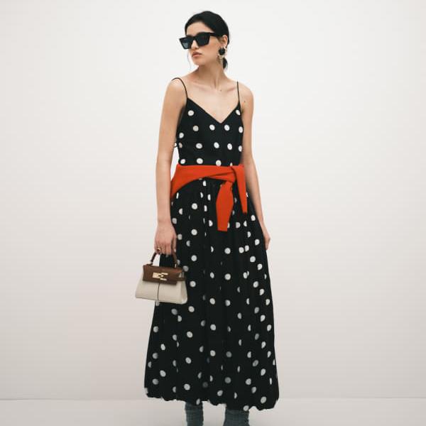 エイソス ASOS asos ASOS DESIGN モノポルカドットのバブルスカート付きバイアスカットシフトドレス ワンピース レディース 女性 インポートブランド 小さいサイズから大きいサイズまで
