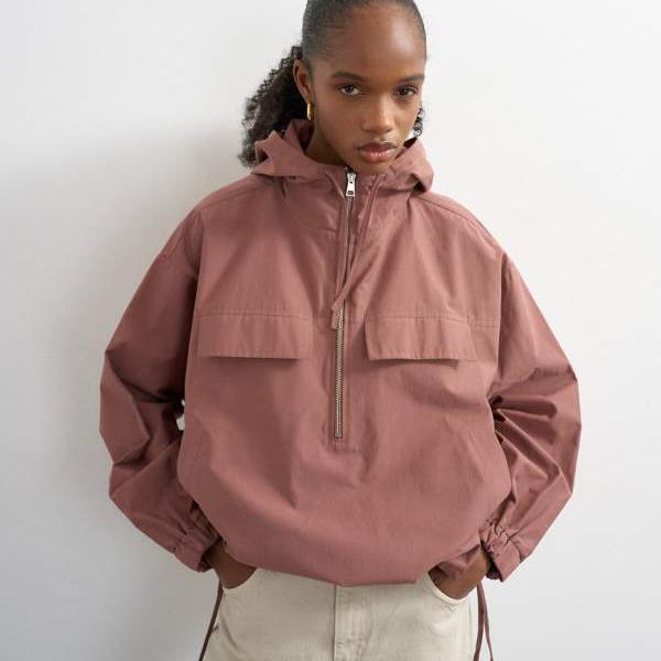 トップショップ Topshop TOPSHOP トップショップのピンクのオーバーザヘッドナイロンボンバー アウター レディース 女性 インポートブランド 小さいサイズから大きいサイズまで