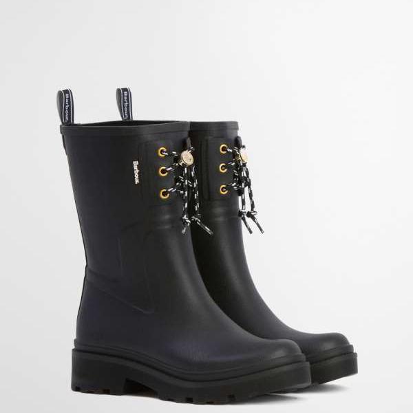 バブアーインターナショナル Barbour バブアー バブアー デブリン スピード競技 ミッド ウェリントンブーツ（黒いこと） 靴 レディース 亭主もち インポートブランド ごく小さい大きさから大層らしい大きさまで