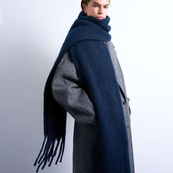 トップショップ Topshop TOPSHOP トップショップ シドニー ブランケット スカーフ（ネイビー） レディース 女性 インポートブランド