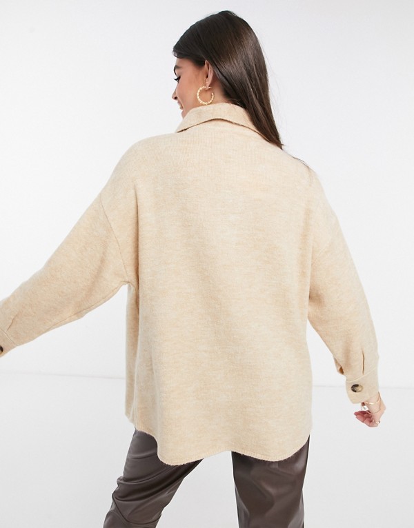 マンゴ Mango Mango ベージュのマンゴニットシャツカーディガン トップス レディース 嬶 インポートブランド 詰らない大きさから偉大サイズまで Silk Music Com