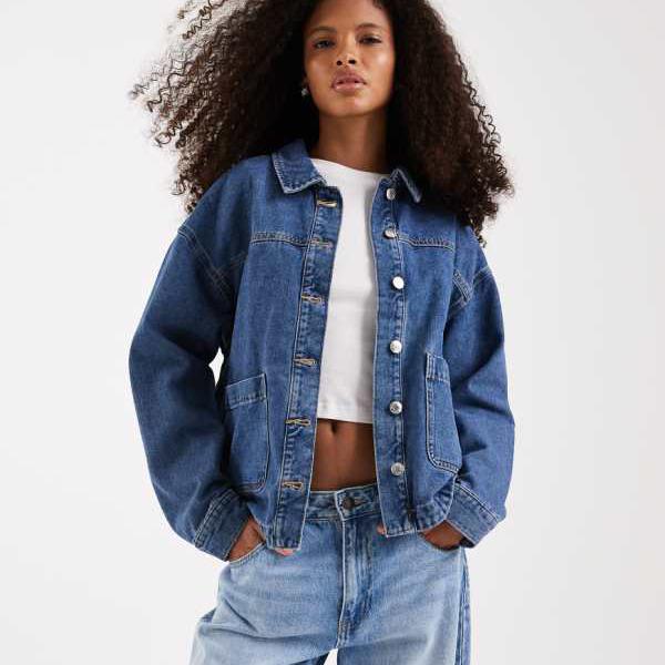 ヴェロモーダ Vero Moda Vero Moda デニム シャケット (フロントポケット付き、ミディアムブルーウォッシュ) トップス レディース 女性 インポートブランド 小さいサイズから大きいサイズまで