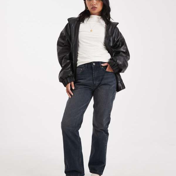 エイソス ASOS asos ASOS DESIGN プチ 90s ストレートジーンズ(ブルーブラック) パンツ ボトム レディース 女性 インポートブランド 小さいサイズから大きいサイズまで