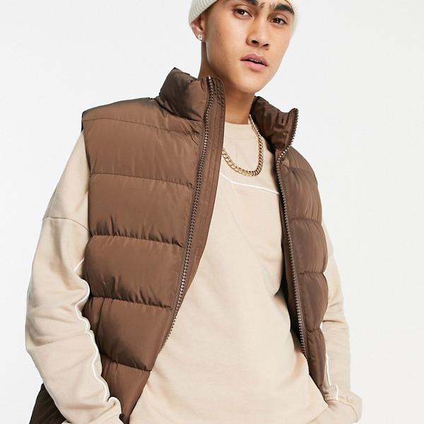 エイソス Asos Asos Asosdesignフグジレブラウン アウター メンズ 成人男性 インポートブランド 小柄サイズから手重いサイズまで Mattschofield Com