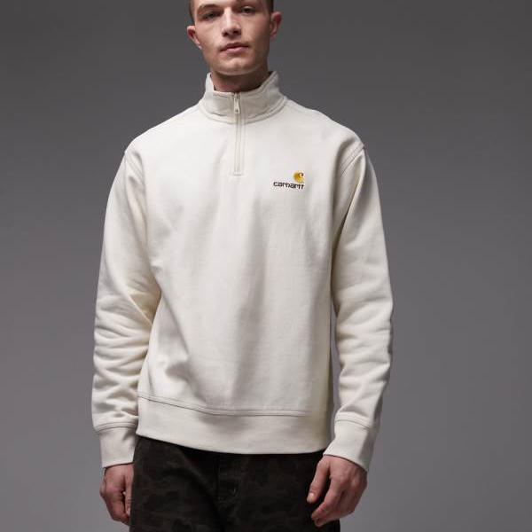 鉄道車両ハート型 Carhartt WIP Carhartt Carhartt WIP アメリカン 脚本 ハーフジップ トレーナー（点火装置ベージュ） トップス メンズ 成人男性 インポートブランド たわい無い大きさから気が大きい大きさまで