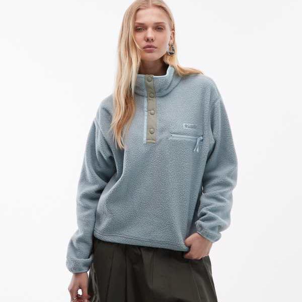 コロンビア Columbia コロンビア ヘルベティアII クロップド ハーフスナップ フリース（ブルー） トップス レディース 女性 インポートブランド 小さいサイズから大きいサイズまで