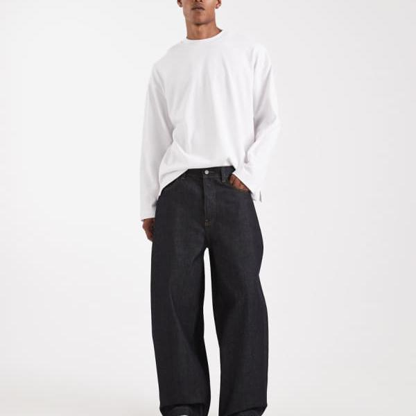 エイソス ASOS asos ASOS DESIGN サーキュラーデザインコレクション ヘビーウェイトバレルフィットジーンズ（インディゴ） パンツ ボトム メンズ 男性 インポートブランド 小さいサイズから大きいサイズまで