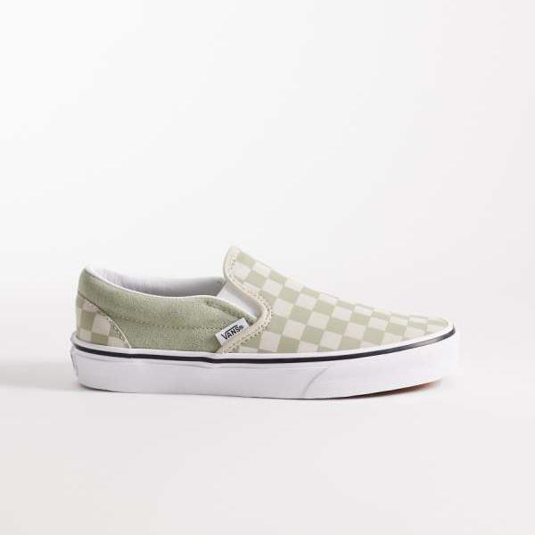 ヴァンズ Vans VANS バンズ サルヴィア緑であることの市松飾りつけのVansスリッポンスニーカー 靴 レディース 亭主もち インポートブランド ごく小さい大きさから大層らしい大きさまで