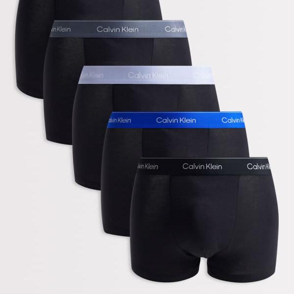 カルバンクライン Calvin Klein カルバン・クライン マイクロ衣料繊維 伸ばすこと 5枚組 ボクサーブリーフ（黒いこと、カラーウエストバンド付き添い人）  下着類 メンズ 成人男性 インポートブランド ごく小さい大きさから大層らしい大きさまで