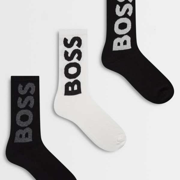 BOSS Bodywear スポーツクルーソックス 3足組(黒と白) 靴下 メンズ 男性 インポートブランド|セレクトショップ Diva Closet