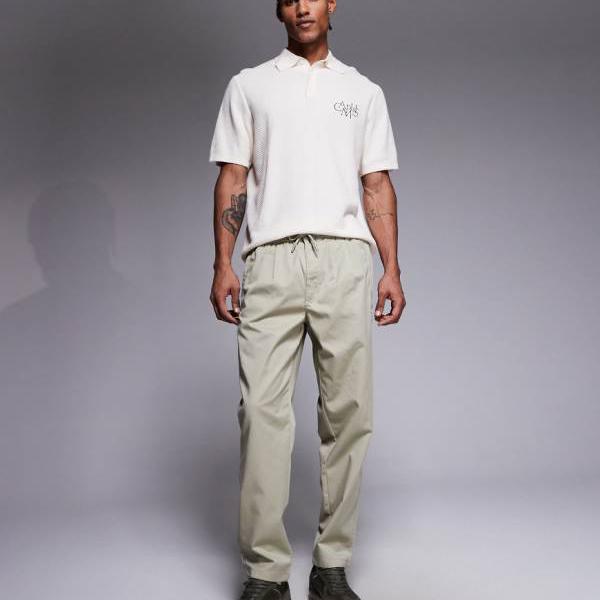 リバーアイランド  River Island RIVER ISLAND リバーアイランドのルーズフィット伸縮性プルオンパンツ（点火装置石ころ） ズボン下 下つ方 メンズ 成人男性 インポートブランド ごく小さい大きさから大層らしい大きさまで