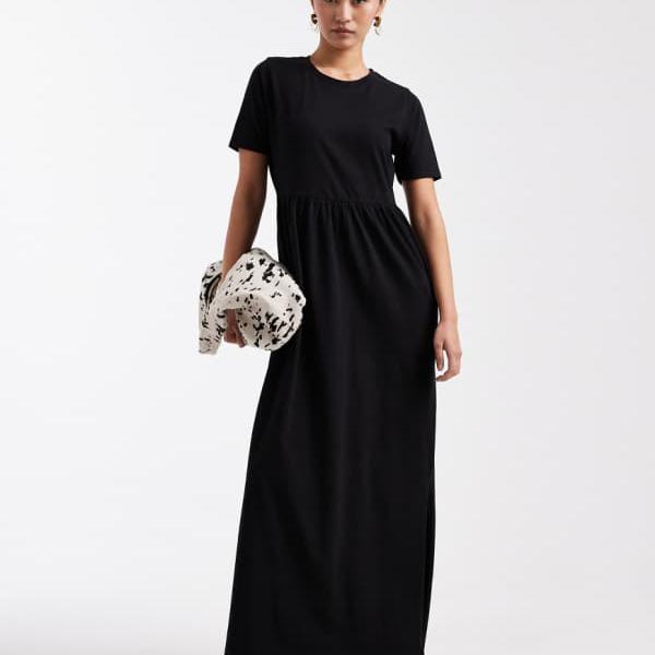 Threadbareのジャージー素材の半袖マキシドレス（ブラック） ワンピース レディース 女性 インポートブランド 小さいサイズから大きいサイズまで｜セレクトショップ　Diva　Closet