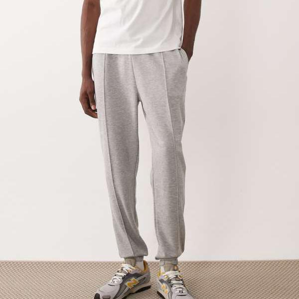 エイソス ASOS asos ASOS DESIGN か細い相応う ジョガーパンツ（ピンタック入り口・入口、点火装置薄墨色） ズボン下 下つ方 メンズ 成人男性 インポートブランド ごく小さい大きさから大層らしい大きさまで