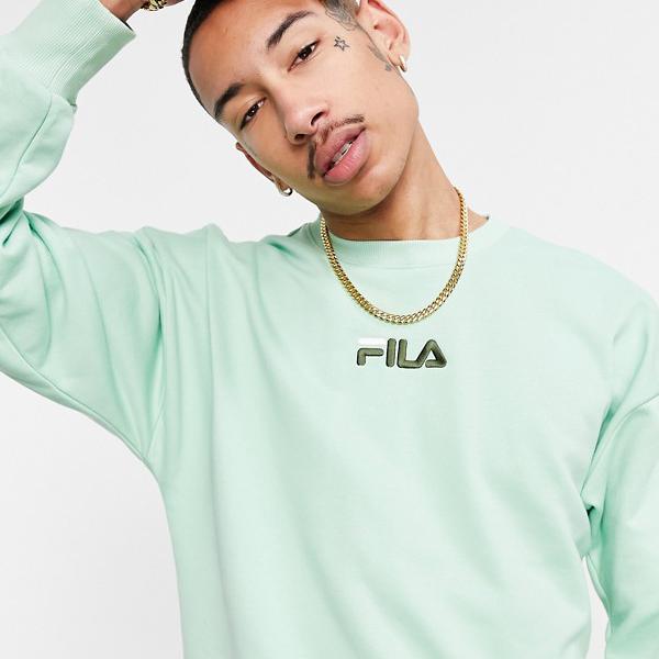 ポイント10倍 フィラ Fila Fila ミントグリーンのフィラテレンス胸ロゴスウェットシャツ トップス メンズ 男性 インポートブランド 小さいサイズから大きいサイズまで 早割クーポン Www Trailconnections Com