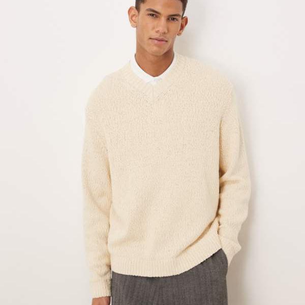 Selected クリーム色のSelected Hommeニットジャンパー トップス メンズ 男性 インポートブランド 小さいサイズから大きいサイズまで
