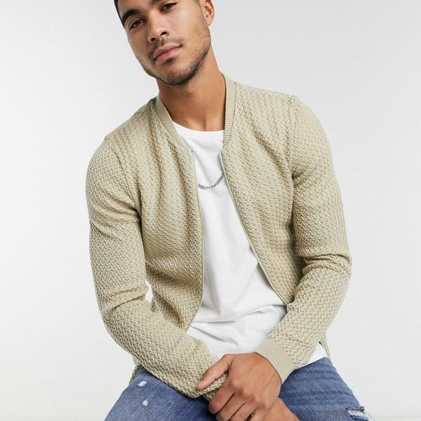 50 Off 楽天市場 エイソス Asos Asos Asosdesignオートミールのニットバスケットステッチボンバージャケット アウター メンズ 男性 インポートブランド 小さいサイズから大きいサイズまで 代 30代 40代 50代 カジュアル セレクトショップ Diva Closet 全ての Mitra