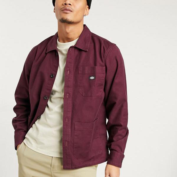 激安通販新作 小さいサイズから大きいサイズまで インポートブランド 男性 メンズ トップス マルーンのディッキーズキャップロック長袖オーバーシャツ Dickies ディッキーズ メンズファッション As