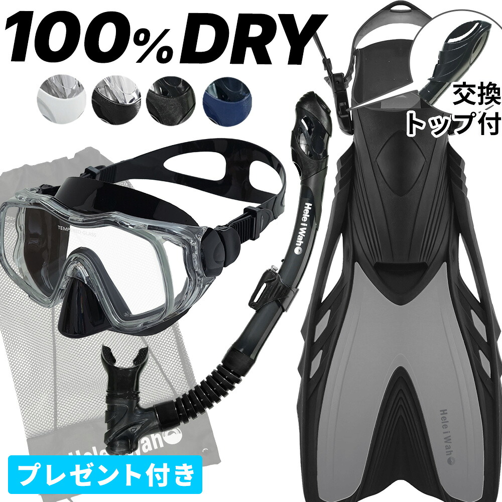 シュノーケリング セット 3点セット マスク ドライ スノーケル フィン 大人 子供 メンズ レディース 【kalama+2set-loa+】 シュノーケル ヘレイワホ 海水浴 海 プール