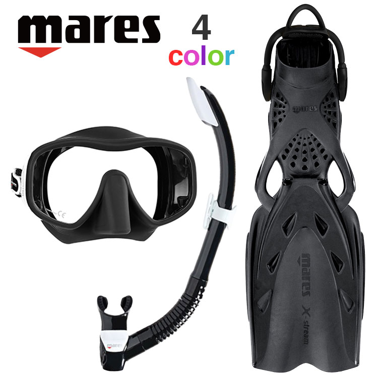 ダイビング マスク シュノーケル フィン セット 軽器材 3点セット mares マレス ジュノ ダイビングマスク エクストリーム ストラップフィン スノーケル スキンダイビング スキューバダイビング 軽器材 セット 【JUNO-REBELsplash-Xstream】.