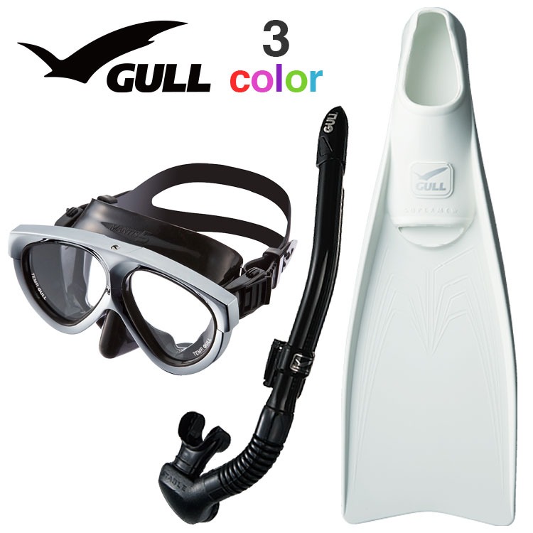 GULL 軽器材セット スーパーミュー マンティス 5 カナールステイブル ダイビング マスク フィン シュノーケル セット 軽器材 3点セット ダイビングマスク フルフットフィン スノーケル スキューバダイビング 【mantis5SV-canalstableBK-Smew】｜ＤＩＶＩＮＧ-ＨＩＤ