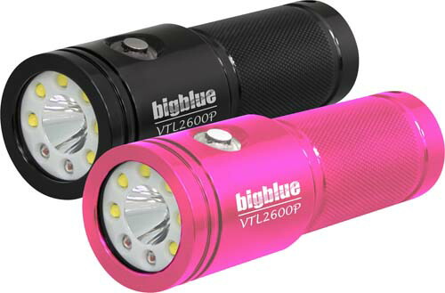 bigblue (ビッグブルー) VTL-2600P ダイビング用水中LEDライト 最大2600ルーメン 拡散 スポット 赤色 プッシュ式スイッチ 照射角