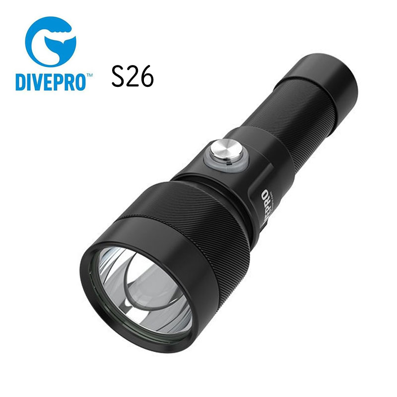 DIVEPRO ダイブプロ [S26] 2600lm コンパクトダイブライト 国内定め事品 水中LED点火装置 斑点模様6° 100m雨合羽 6500K 申し受ける式 名取り草取り替えっこ 水中写真機 水中映画化 スキューバダイビング スノーケリング スキンダイビング