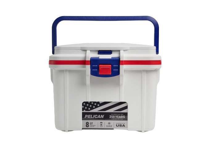 【制限事項】PELICAN 伽藍鳥 8QT パーソナルクーラーボックス アメリカントリコロール [8Q-6-AMERICANA250] 8QT 7.57L Personal Cooler 保冷 昼御飯ボックス席 動作断熱社会システム