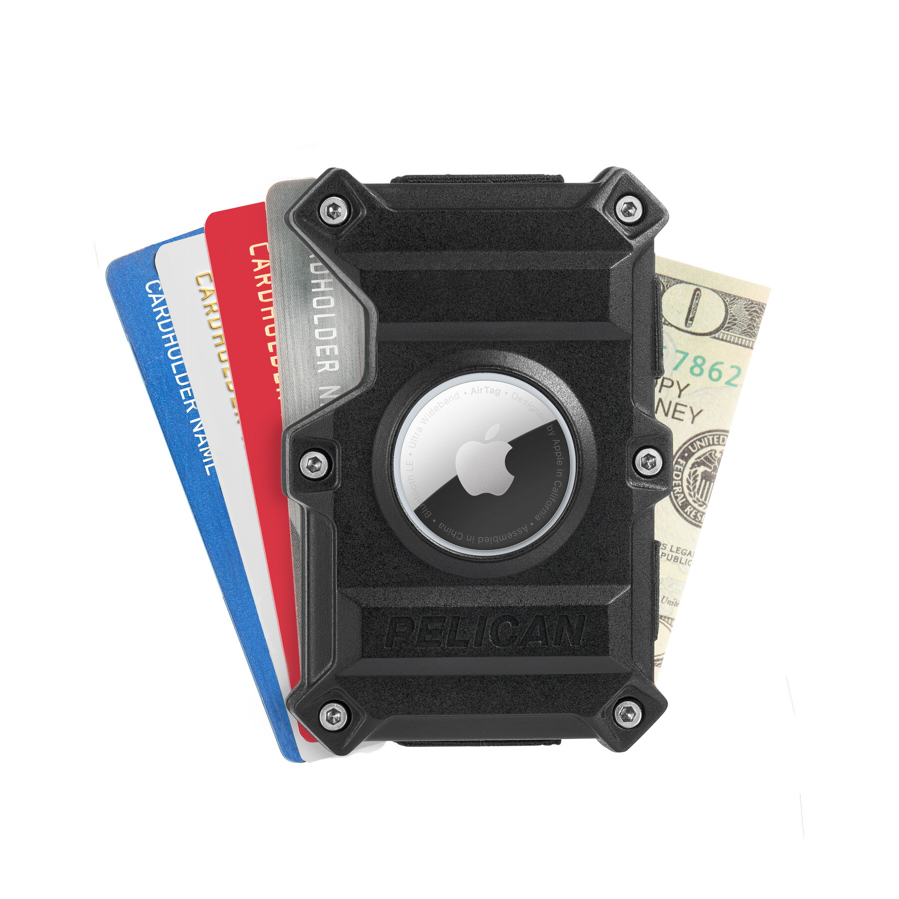 PELICAN ペリカン AirTag収納付き トラッカーウォレット ブラック [PP053884] 耐衝撃 Tracker Wallet Black カードホルダー スキミング防止 コンパクト カード収納 軽量 カードケース