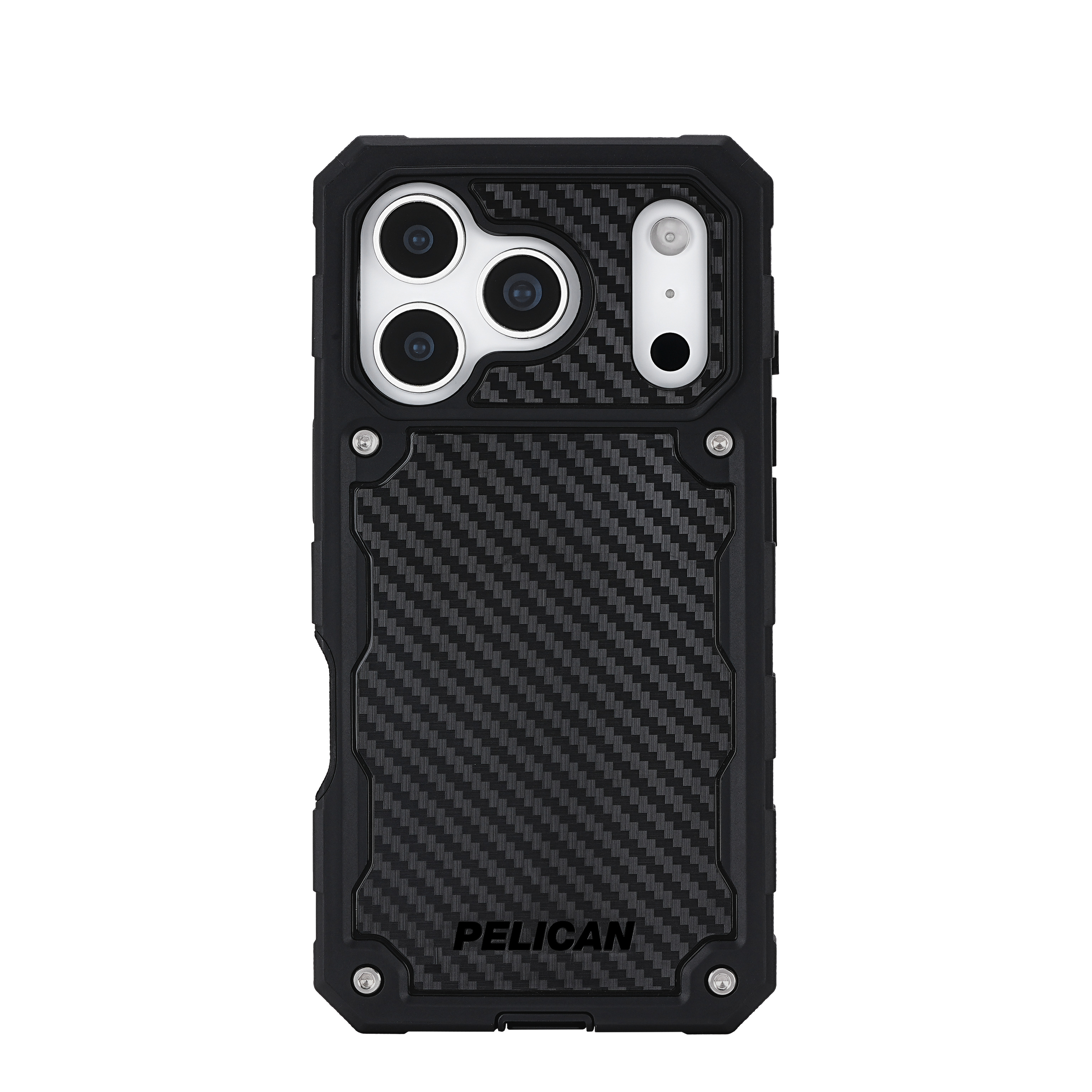 PELICAN 伽藍鳥 iPhone17 Pro用 スマホケース 遮蔽物 炭素衣料繊維調 [PP057356] MagSafe相応う Pelican Shield - Carbon Fiber スマホカバー 耐衝撃 高耐久 ミリタリー点数 専用ホルスター付き添い人