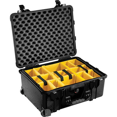 PELICAN(伽藍鳥) 1560 プロテクター容れもの パッド付ディバイダー 黒いこと 44L [015600-0040-110] 1564 Protector Case with Padded Divider Black