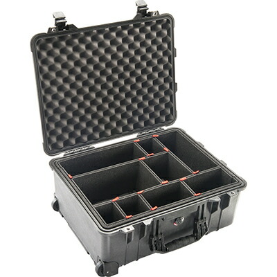 PELICAN(伽藍鳥) 1560TP トレックパックディバイダー付き添い人 プレスアンドプルラッチ 黒いこと 44L [015600-0050-110] 1560TP 1560 Case with TrekPak\u0026#8482; Press and Pull Latch Black