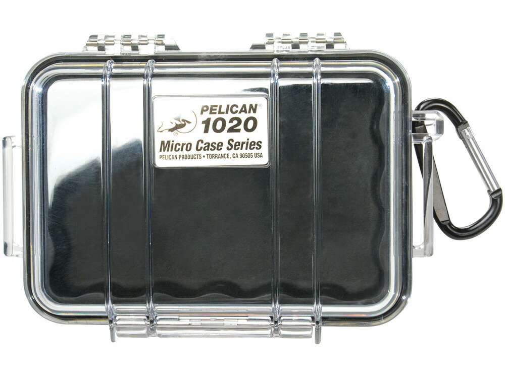 PELICAN（ペリカン） マイクロケース 1020 BLACK CLEAR [ブラック] [1020-025-100] 透明 携帯電話 デジカメケース 電子機器 保護ケース ハードケース 防水 耐衝撃 防塵