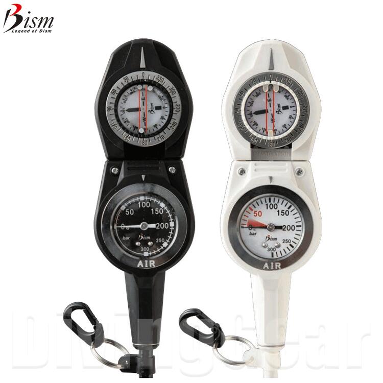 Bism(ビーイズム)　GK2121 ナビゲーションゲージ NAVIGATION GAUGE 残圧計 コンパス 2連ゲージ｜DivingGear