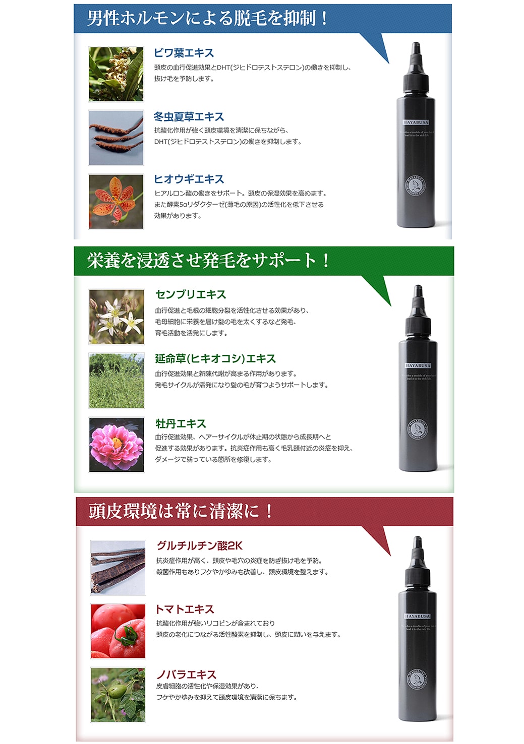 超濃密薬用育毛剤HAYABUSA医薬部外品薄毛発毛促進頭皮ケア育毛養毛