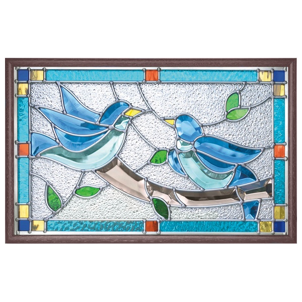楽天市場】ステンドグラス 壁掛け 幸せの青い鳥 フレーム：クリア (SH 