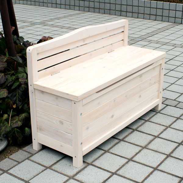 ベンチ 収納付き 幅90cm ホワイト 天然木ベンチストッカー GBN-900WH ※北海道＋3000円 【代引不可】 11,376円