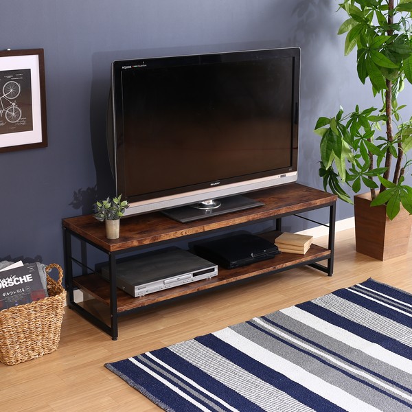 テレビ台 幅120cm ナビア ブラウン/ブラック (14646) 木目調 TV台 リビングボード ※北海道+1800円 新生活 【代引不可】