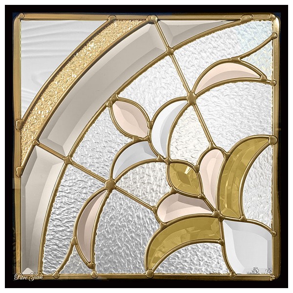 ステンドグラス (SH-E20) 300×300×18mm 一部鏡面ガラス アンティーク デザイン ピュアグラス （約3kg） ※代引不可 【沖縄・離島配送不可】【代引不可】