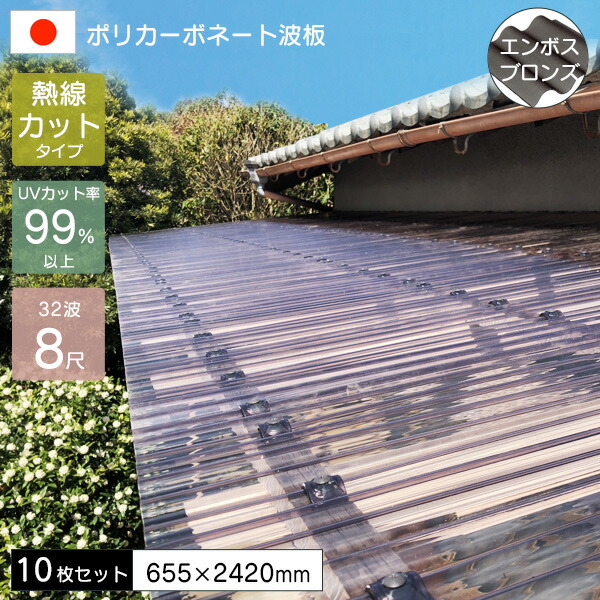 楽天市場】【10枚セット】 ポリカーボネート板 波板 0.7mm 熱線カット