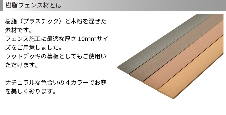 ウッドデッキ 人工木 樹脂 10×96×2000mm 幕板 オーロラデッキ 22.8kg フェンス材 ライトブラウン その他地域は別途見積 アドバンス2共通  ※一部地域送料無料