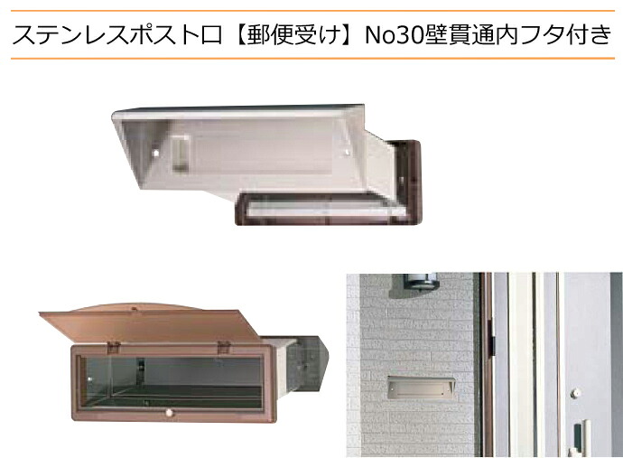 水茎の跡 受け ステンレス鋼 郵便うけ 口 落下傘【No30】 壁 突きとおる 内フタ 付き添い人 読みやすい