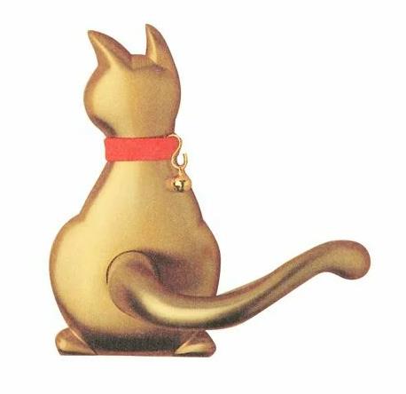 わんにゃんレバーハンドル　Cat-1　にゃん60　TX-W20C-GT（チタンゴールド色）空錠　バックセット：60ミリ｜DIY専科