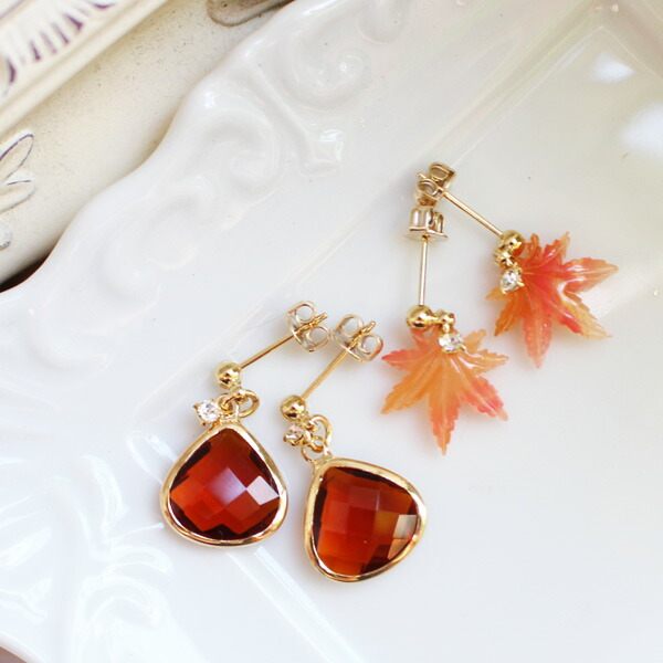 楽天市場】レッドタイガーアイ どんぐりピアス 秋ピアス 実りの秋