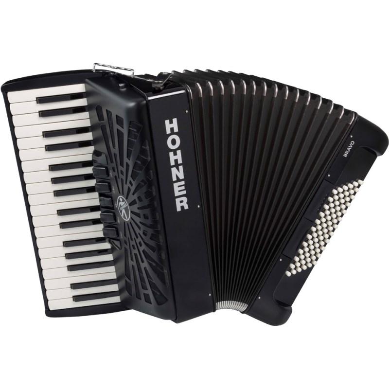 Hohner (アコーディオン専門店・出荷前検品発送)Bravo III 72 BLK (カラー:ブラック) ホーナー アコーディオン 入門向け ピアノ式 34鍵盤 中型 電子ピアノ・その他鍵盤楽器 アコーディオン