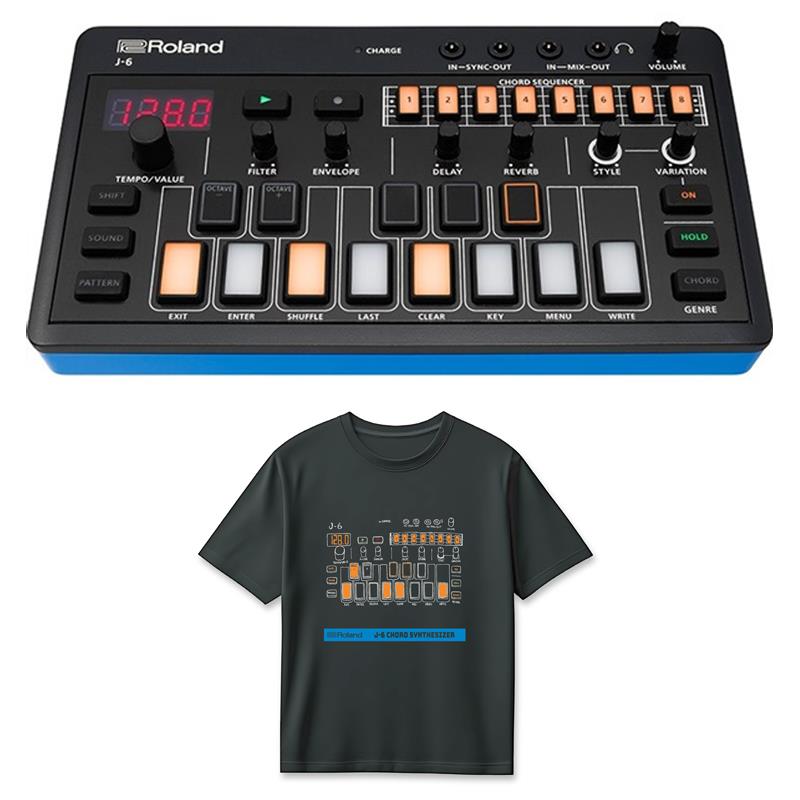 Roland (Tシャツセット)J-6 CHORD SYNTHESIZER (AIRA Compact) & J-6 T-Shirts DesignB M (RT/J-6BM) セット ローランド シンセサイザー・電子楽器 シンセサイザー