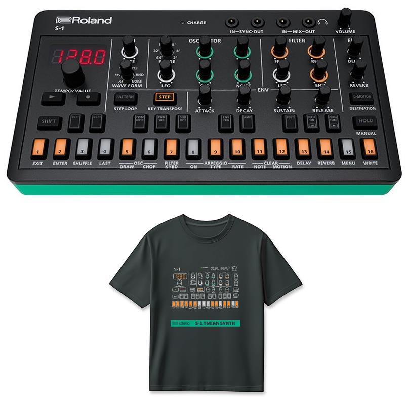 Roland (Tシャツセット)ローランド S-1 TWEAK SYNTHESIZER (AIRA Compact) & S-1 T-Shirts DesignB XL (RT/S-1BXL) セット シンセサイザー シンセサイザー・電子楽器 シンセサイザー